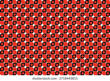 Fondo geométrico abstracto moderno del Vector con los cuadrados redondeados rojos audaces y los Elementos circulares negros, diseñados para la marca corporativa, las presentaciones del negocio, los materiales de la comercialización, y el diseño digital profesional
