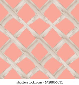 MODERN ABSTRACT GEOMETRIC VECTOR SEAMLESS PATTERN. BACKGROUND WALLPAPER ILLUSTRATION WITH CRISS-CROSSED LATTICES DRAWN IN STYLIZED WATERCOLOUR TECHNIQUE.