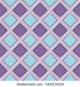 MODERN ABSTRACT GEOMETRIC VECTOR SEAMLESS PATTERN. BACKGROUND WALLPAPER ILLUSTRATION WITH DIAGONAL RECTANGLES, RHOMBUSES AND LINES.