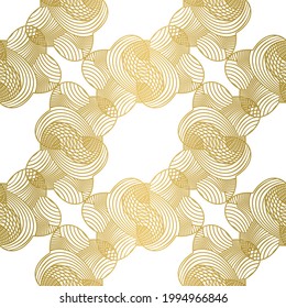 Vector geométrico abstracto moderno patrón sin fisuras con textura diagonal de línea dorada sobre fondo blanco. Arte de líneas ornamentales para papel pintado y decoración casera. 