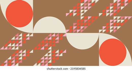 Vector geométrico abstracto moderno sin fisuras con elementos y formas simples como el círculo, el cuadrado y el triángulo. Fondo minimalista de color pastel.