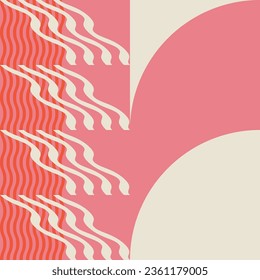 Modern abstract geometric  vector seamless pattern with simple elements and shapes like circle, square and triangle. Graphic pastel colored minimalist background.