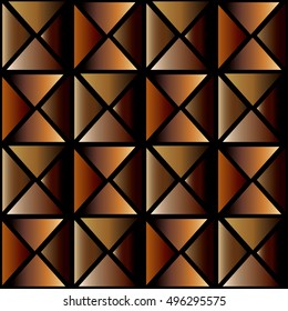 Modern abstract  geometric vector seamless pattern background wallpaper illustration with gold shiny rhombus and triangles