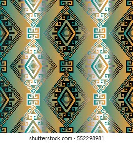 Modern abstract geometric vector seamless pattern background wallpaper illustration with 3d vintage geometrical rhombus and tribal aztec ornaments.3d decor elements with shadows and highlights