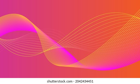 Modern abstract geometric wave lines colorful vector background