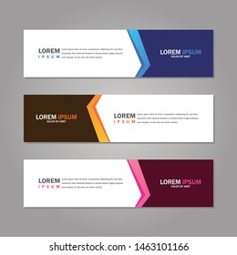Modern abstract geometric website banner template bundle set vector design