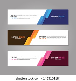 Modern abstract geometric website banner template bundle set vector design