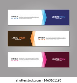 Modern abstract geometric website banner template bundle set vector design