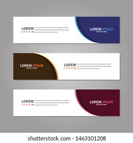 Modern abstract geometric website banner template bundle set vector design