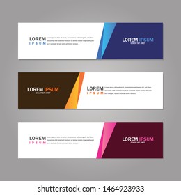 Modern abstract geometric website banner template bundle set vector design