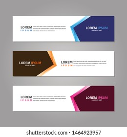 Modern abstract geometric website banner template bundle set vector design