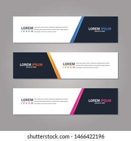 Modern abstract geometric website banner template bundle set vector design
