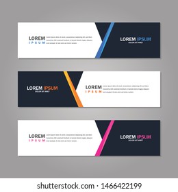 Modern abstract geometric website banner template bundle set vector design