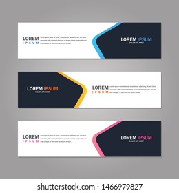 Modern abstract geometric website banner template bundle set vector design