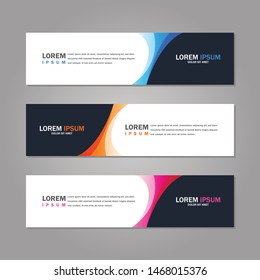 Modern abstract geometric website banner template bundle set vector design