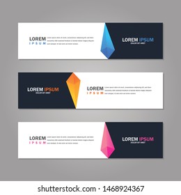 Modern abstract geometric website banner template bundle set vector design