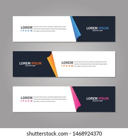 Modern abstract geometric website banner template bundle set vector design