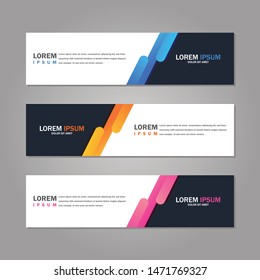Modern abstract geometric website banner template bundle set vector design