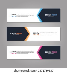 Modern abstract geometric website banner template bundle set vector design