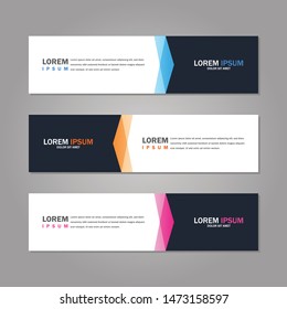 Modern abstract geometric website banner template bundle set vector design