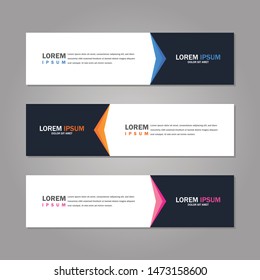 Modern abstract geometric website banner template bundle set vector design