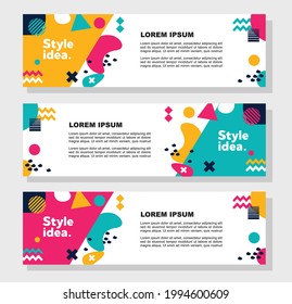 Diseño de vectores conjunto de plantillas de banner de sitio web geométrico abstracto moderno