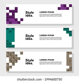 Modern abstract geometric website banner template bundle set vector design