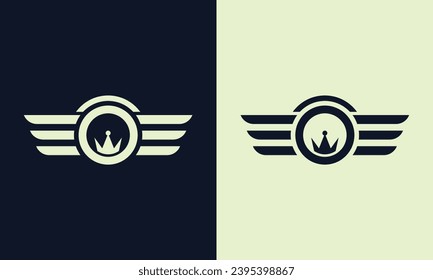 Modern abstract geometric wings vector logo design