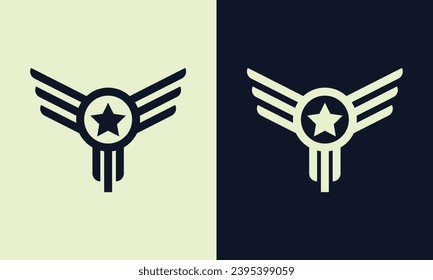 Modern abstract geometric wings vector logo design