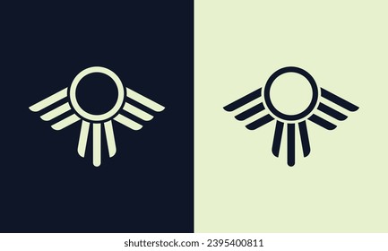 Modern abstract geometric wings vector logo design