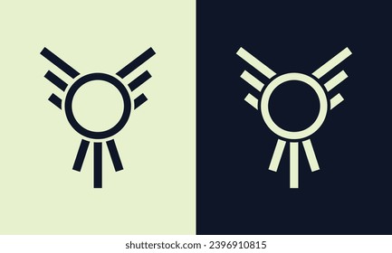 Modern abstract geometric wings vector logo design