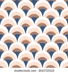 Modern abstract geometry hand-drawn vector seamless pattern - for fabric, wrapping, textile, wallpaper, background.