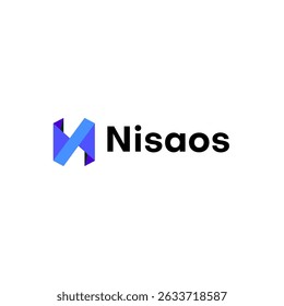 Modern abstract geometry shape N letter logo design