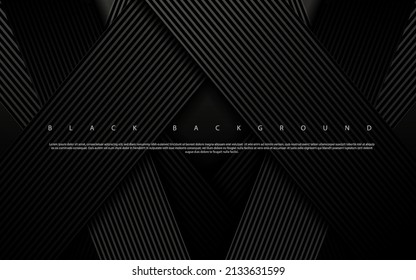 Modern abstract geomtric shape. diagonal lines black background.Eps10 vector