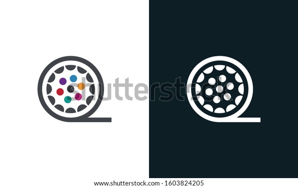 Modern abstract Global film logo. This logo icon\
incorporate with Film icon and colorful round shape (That means\
culture) in the creative\
way.