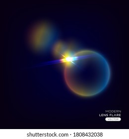 modern abstract glowing lens flare vector illustration