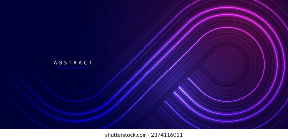 Modern abstract glowing lines background. Geometric stripe line. Futuristic technology element design concept. Pattern for banner. Vector EPS10.