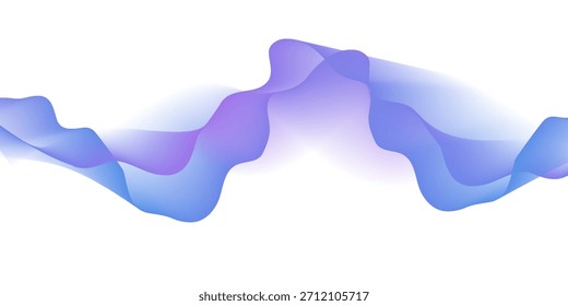 Fondo de onda brillante abstracto moderno. Elemento de diseño de líneas de onda fluidas dinámicas. Tecnología futurista y patrón de ondas de sonido. Archivo PNG.