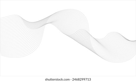 Modern abstract glowing wave lines on white background. Dynamic flowing wave design element. Futuristic technology and sound wave pattern. Abstract Modern Line, Wave Designed On white Background.