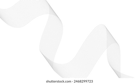Modern abstract glowing wave lines on white background. Dynamic flowing wave design element. Futuristic technology and sound wave pattern. Abstract Modern Line, Wave Designed On white Background.