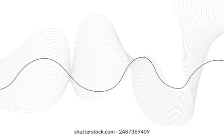 Modern abstract glowing wave lines on white background. Dynamic flowing wave design element. Futuristic technology and sound wave pattern. Abstract Modern Line, Wave Designed On white Background.