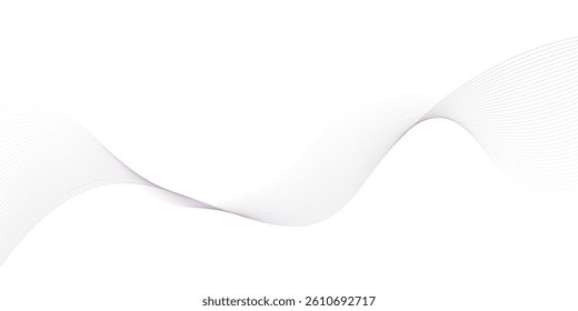 Modern abstract glowing wave lines on white background. Dynamic flowing wave design element. Futuristic technology and sound wave pattern. Abstract Modern Line, Wave Designed On white Background.