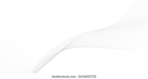 Modern abstract glowing wave lines on white background. Dynamic flowing wave design element. Futuristic technology and sound wave pattern. Abstract Modern Line, Wave Designed On white Background.