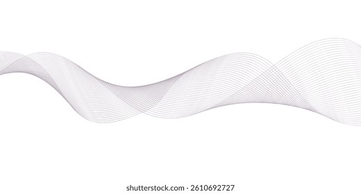 Modern abstract glowing wave lines on white background. Dynamic flowing wave design element. Futuristic technology and sound wave pattern. Abstract Modern Line, Wave Designed On white Background.