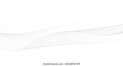 Modern abstract glowing wave lines on white background. Dynamic flowing wave design element. Futuristic technology and sound wave pattern. Abstract Modern Line, Wave Designed On white Background.