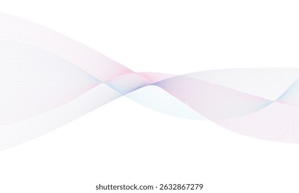 Modern abstract glowing wave lines on white background. Dynamic flowing wave design element. Futuristic technology and sound wave pattern. Abstract Modern Line, Wave Designed On white Background.