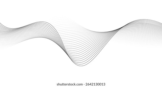 Modern abstract glowing wave lines. Smooth curved wave lines. Dynamic flowing wave lines design element. Futuristic technology and sound wave pattern.