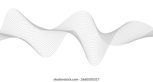 Líneas de onda brillantes abstractas modernas sobre fondo blanco. Elemento de diseño de onda fluida dinámica. Tecnología futurista y patrón de ondas de sonido. Línea moderna Abstractas, onda diseñada sobre fondo blanco.
