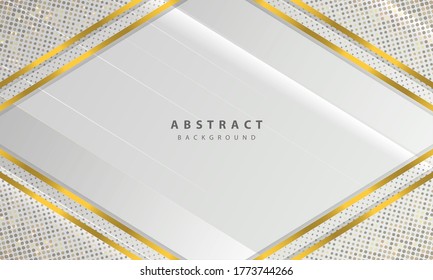 Modern abstract  gold line silver background vector. Elegant concept design vector.