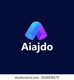 Modern abstract Gradient 3D A letter logo design